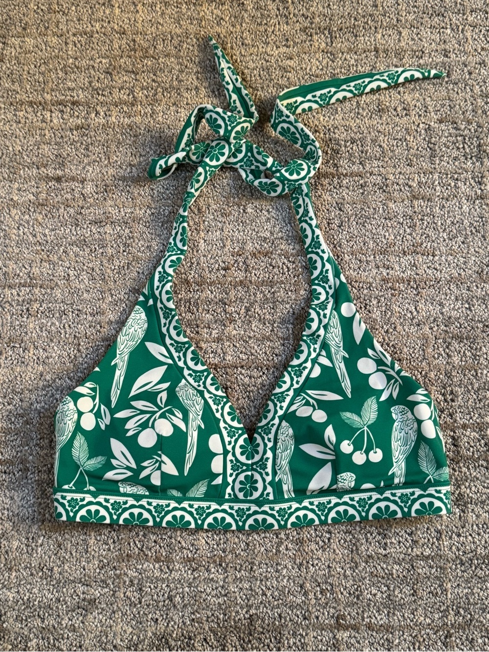 Boden Ios V Panel Bikini Top Rich Emerald Ornate Tropics US 2 UK 6 - Picture 7 of 12